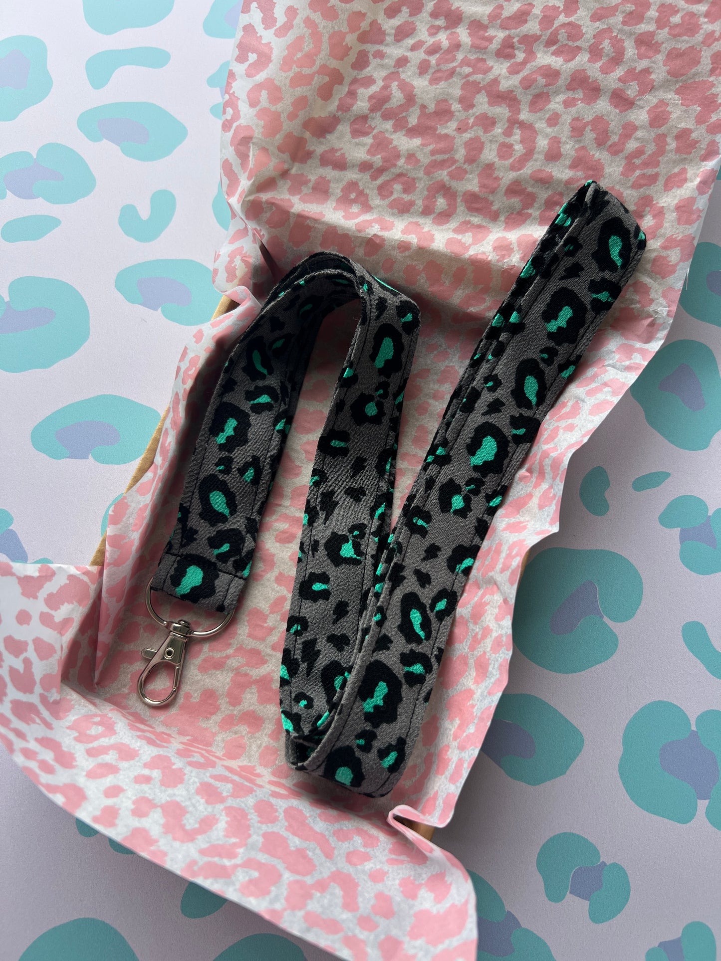 Snow Leopard Print Lanyard