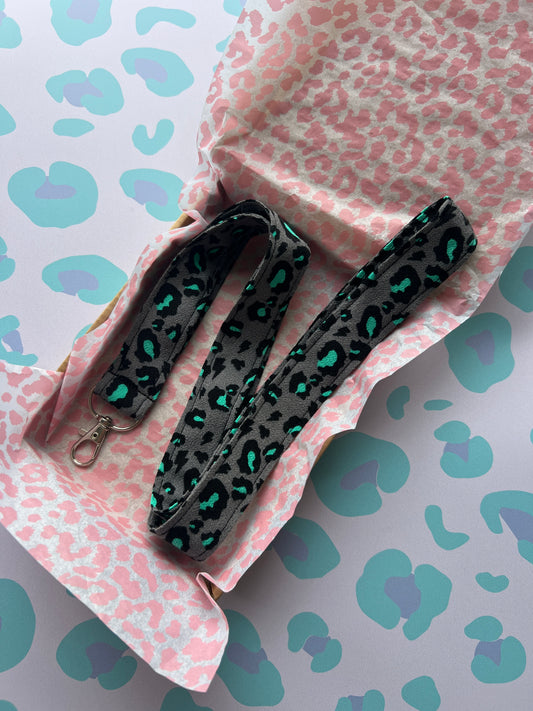 Snow Leopard Print Lanyard