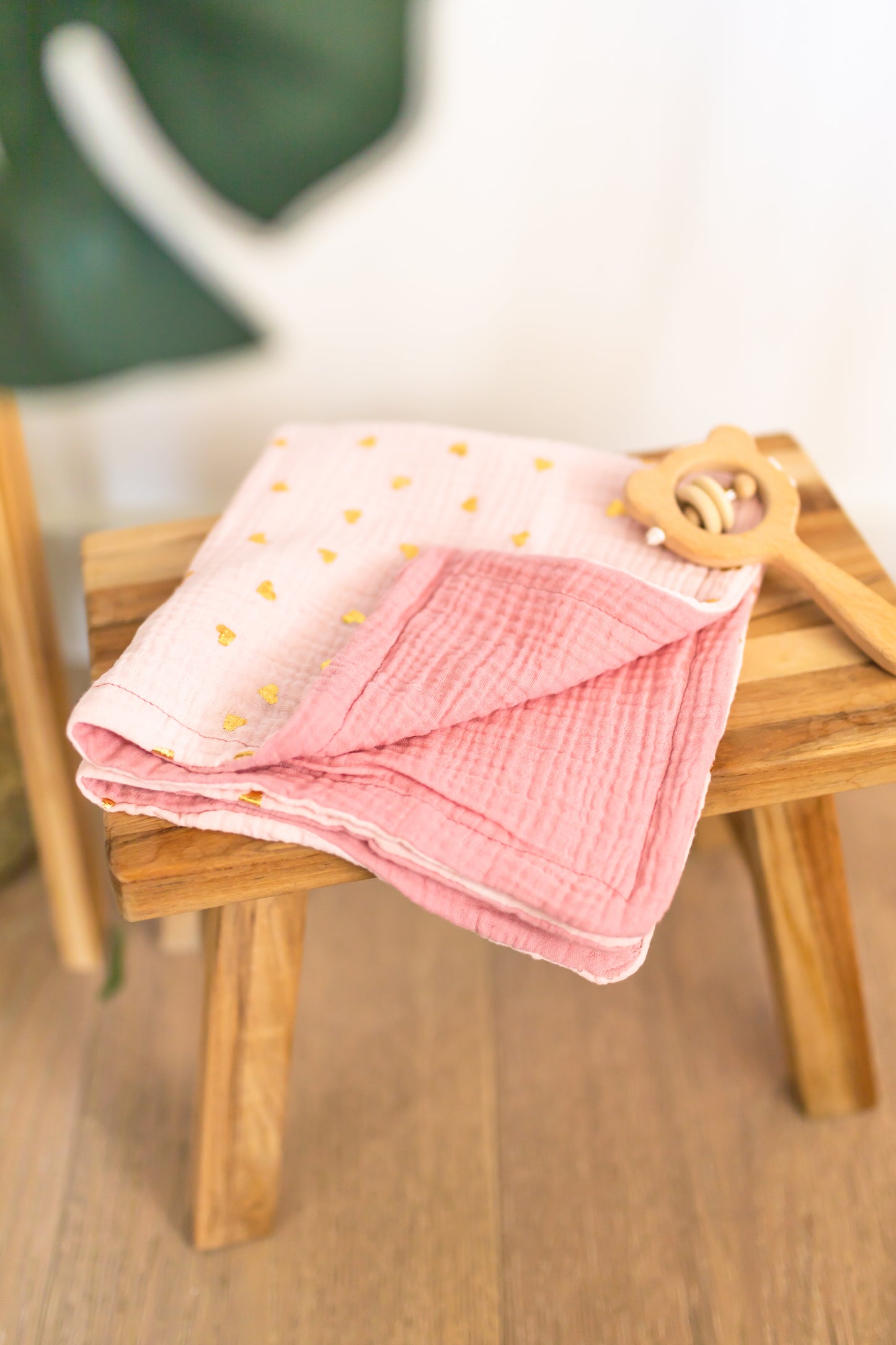 Pink Heart Baby Muslin