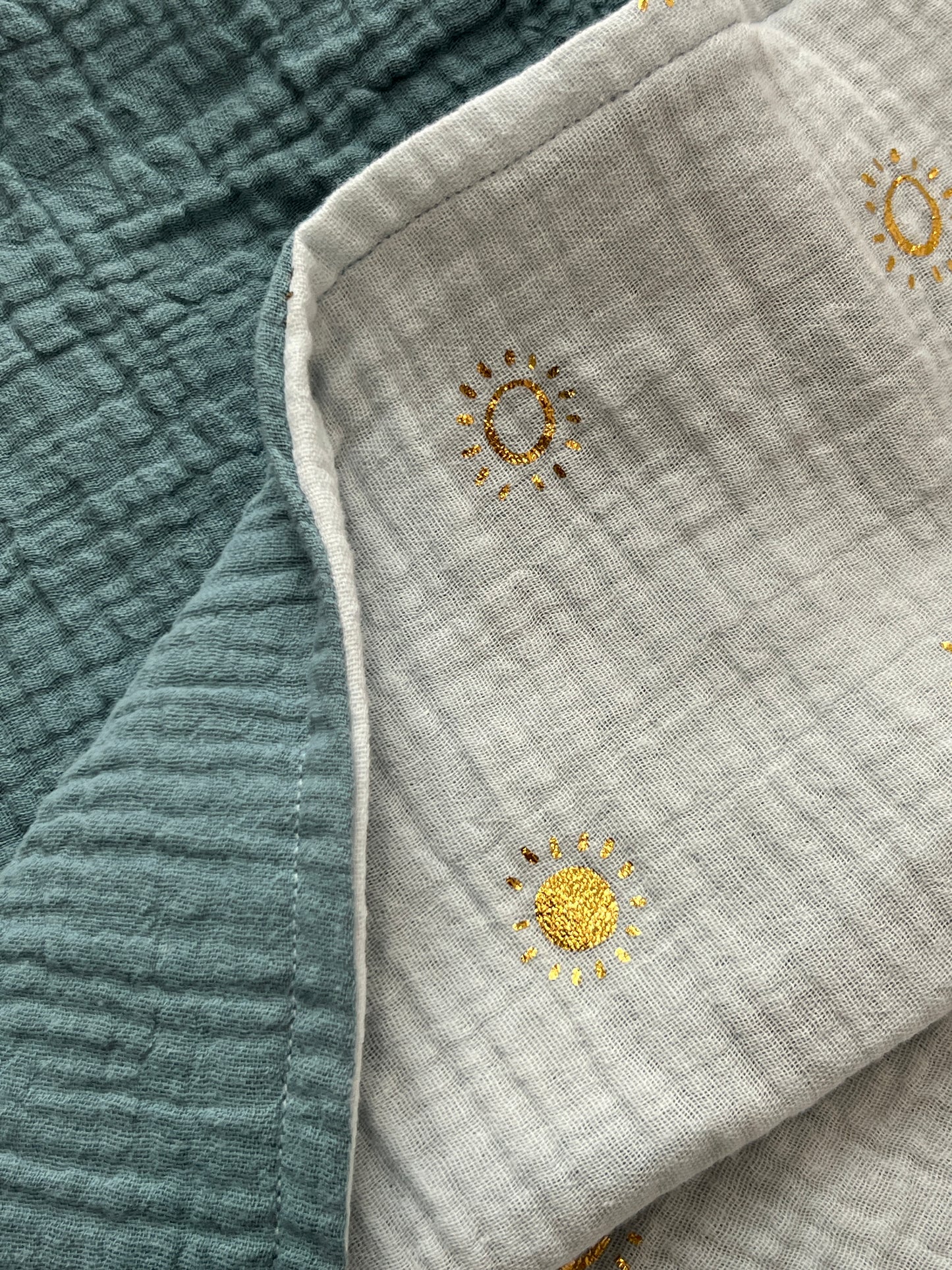 Blue Sunny Baby Muslin Blanket