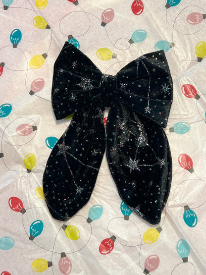 Celestial Black Velvet Hair Bow