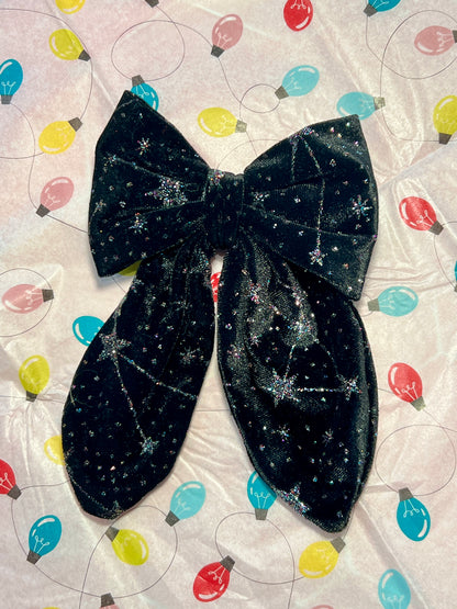 Celestial Black Velvet Hair Bow