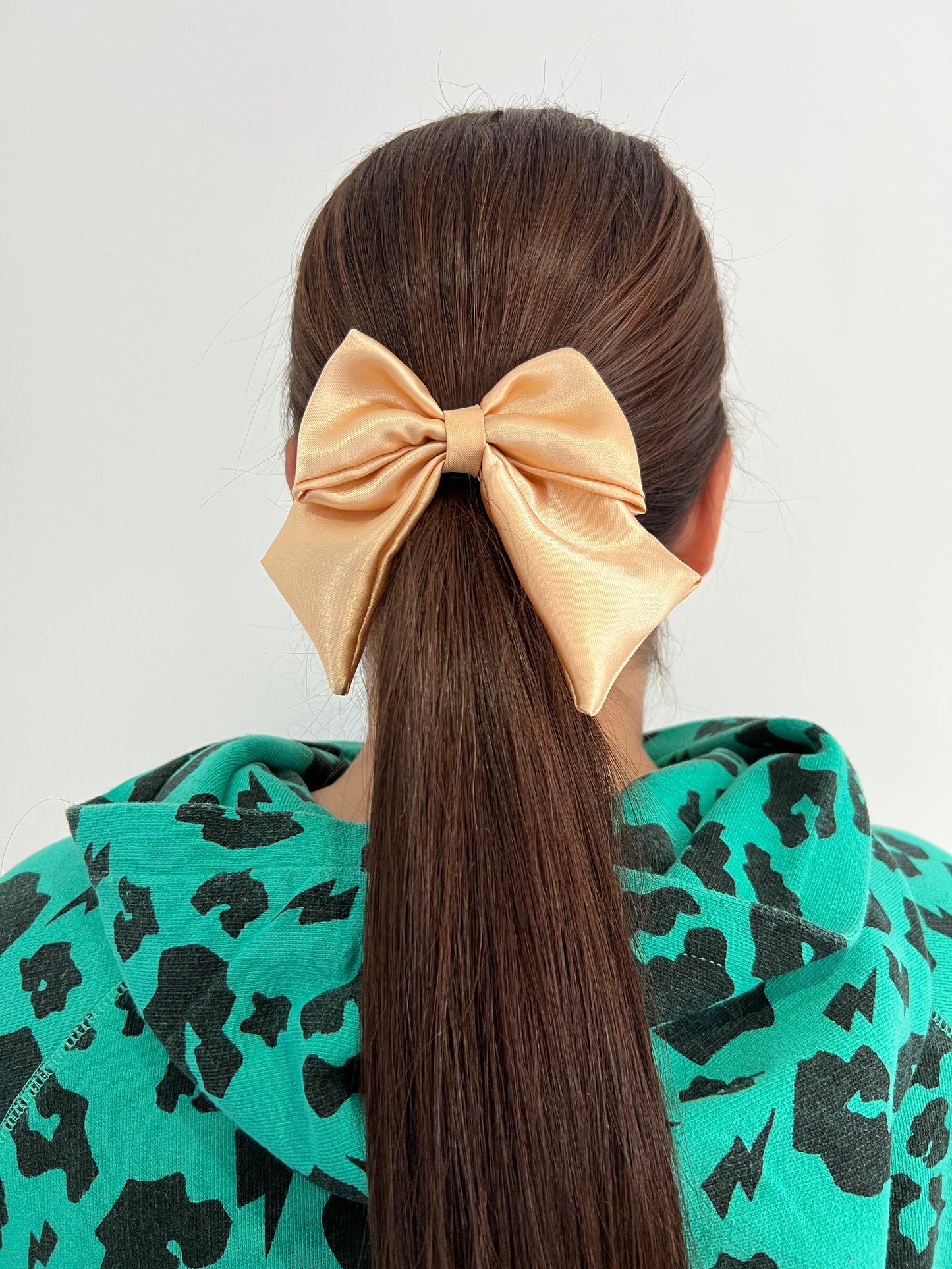 Gold Satin Hair Bow