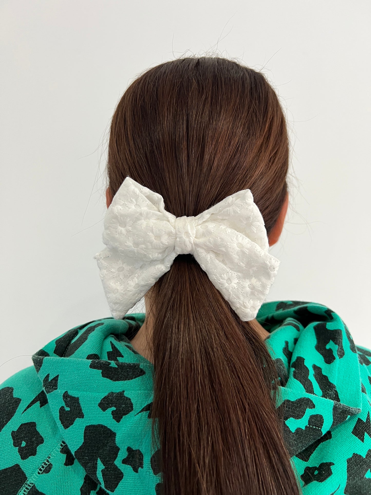 Floral Broderie Anglaise Hair Bow