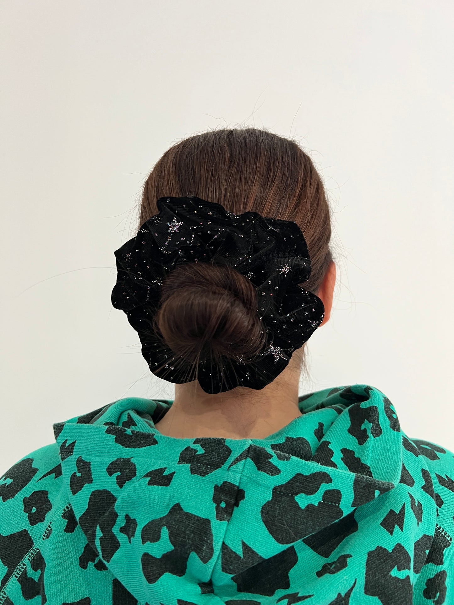 Celestial Black Velvet Oversized Scrunchie