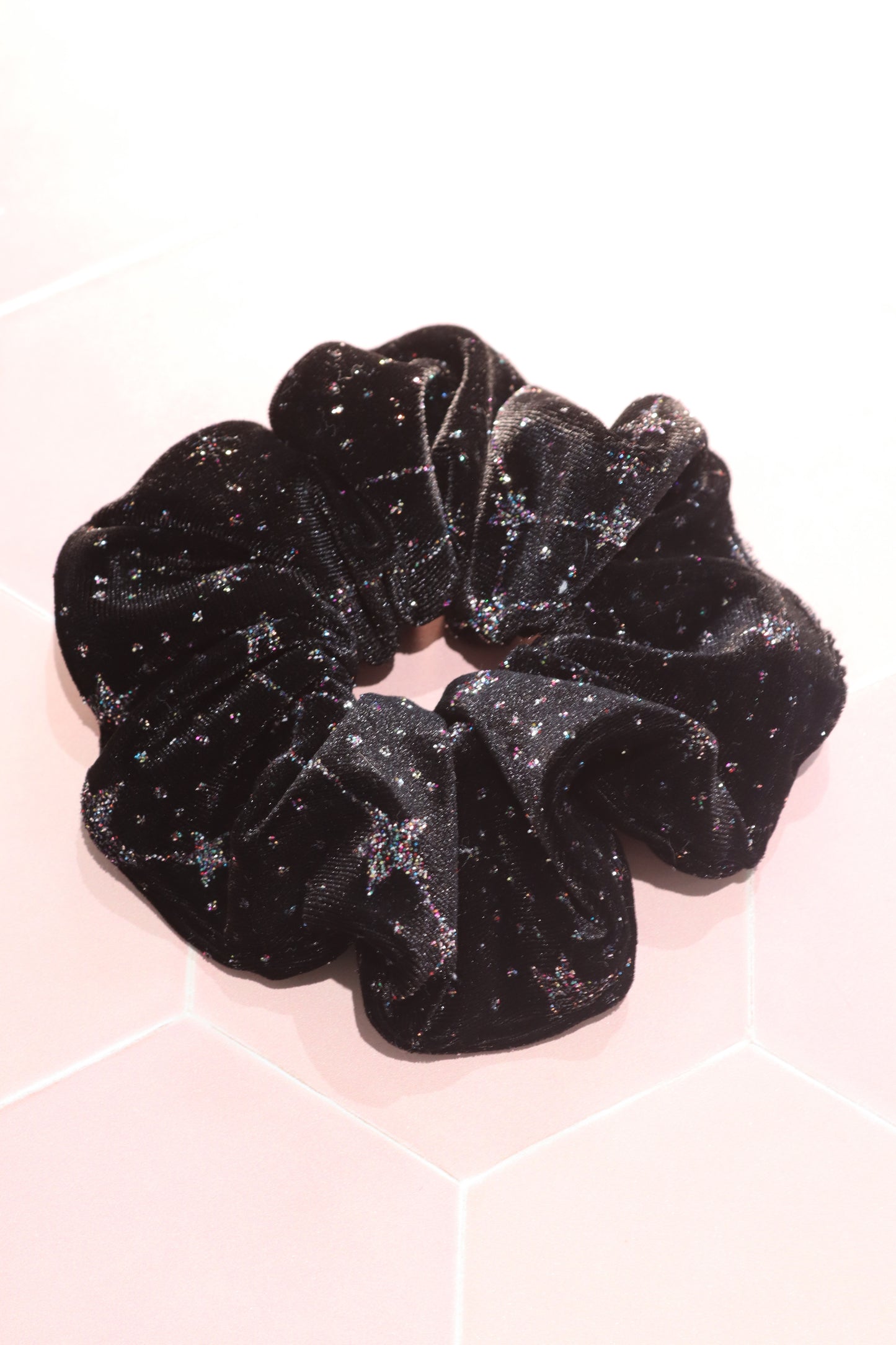 Celestial Black Velvet Oversized Scrunchie