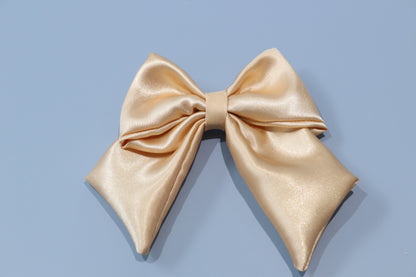 Gold Satin Hair Bow