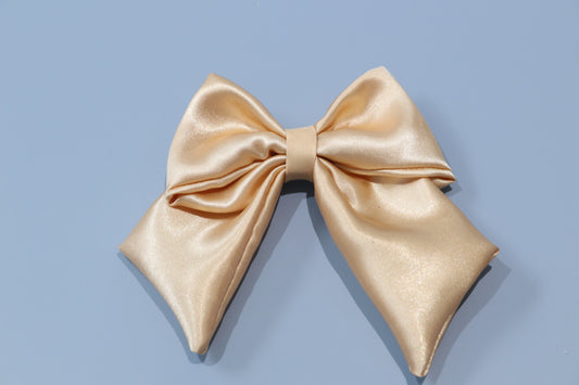 Gold Satin Hair Bow