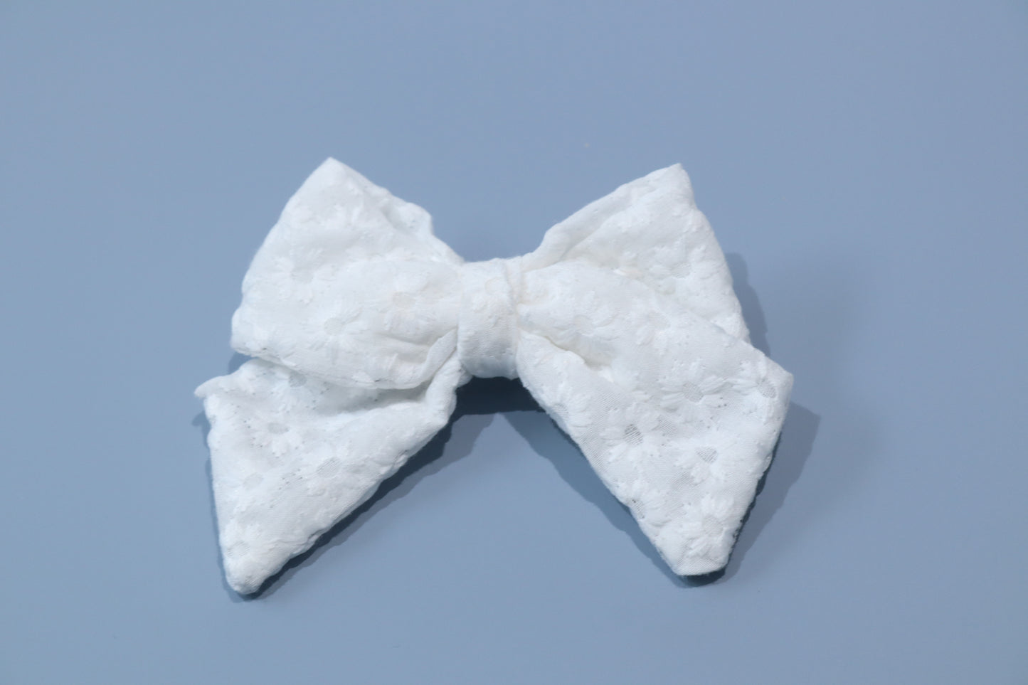 Floral Broderie Anglaise Hair Bow