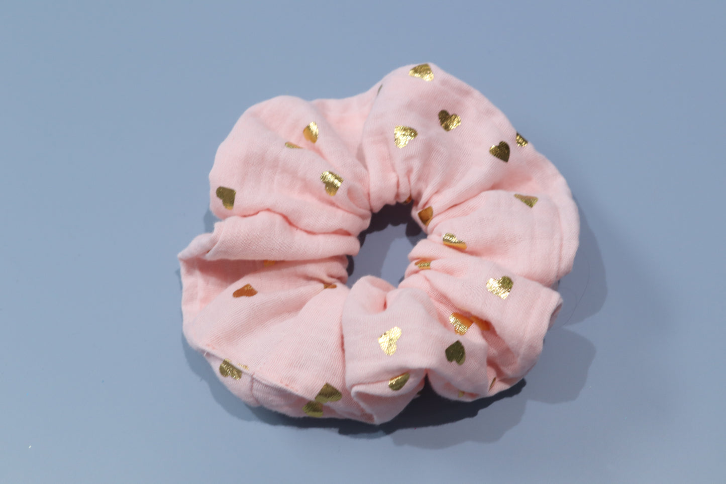 Pink and Gold Hearts Oversized Scrunchie