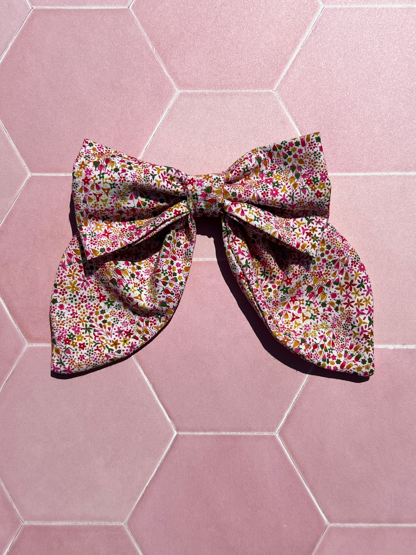 Liberty Ditsy Long Tail Hair Bow