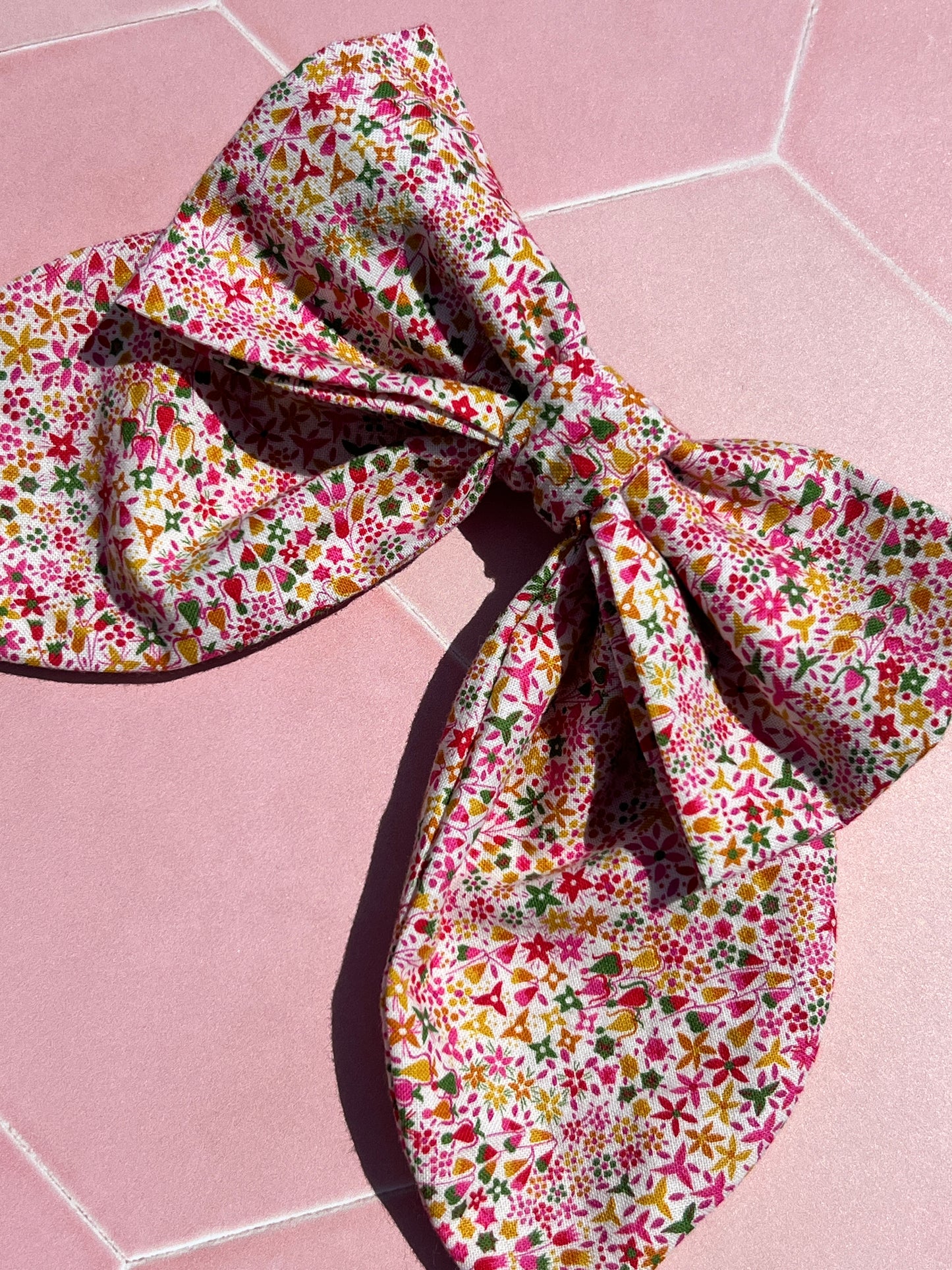 Liberty Ditsy Long Tail Hair Bow