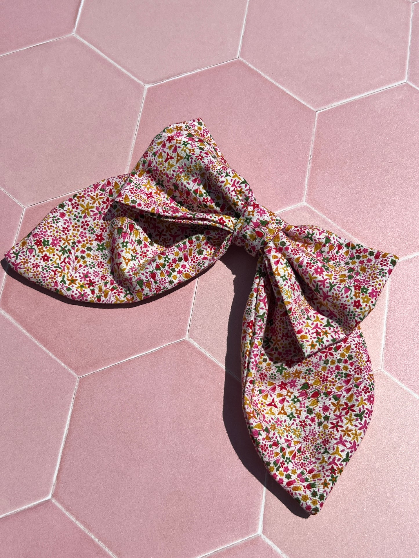 Liberty Ditsy Long Tail Hair Bow