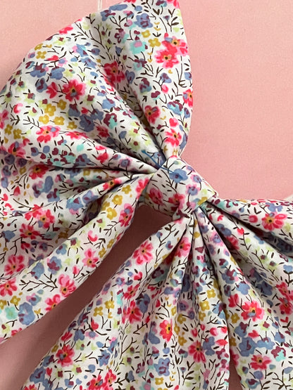 Liberty Mini Flowers Long Tail Hair Bow