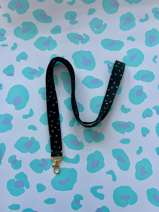 Black and Gold Starry Lanyard