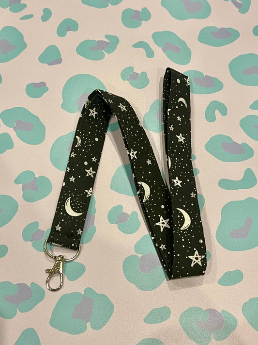 Black Starry Night Lanyard