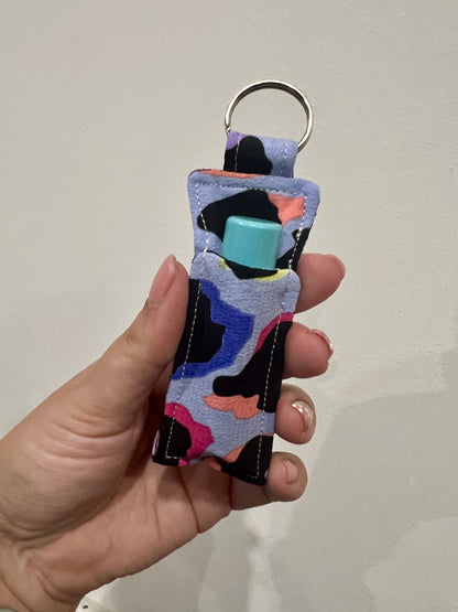 Blue Rainbow Leopard Print Lip Balm Holder