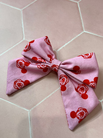 Kids Pink and Red Mickey Hair Bow