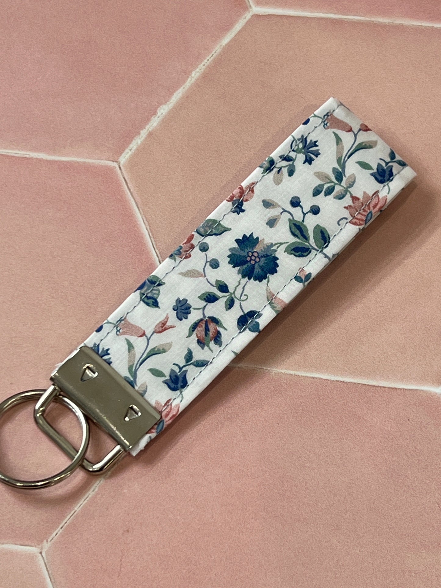 Liberty Blue Floral Key Fob