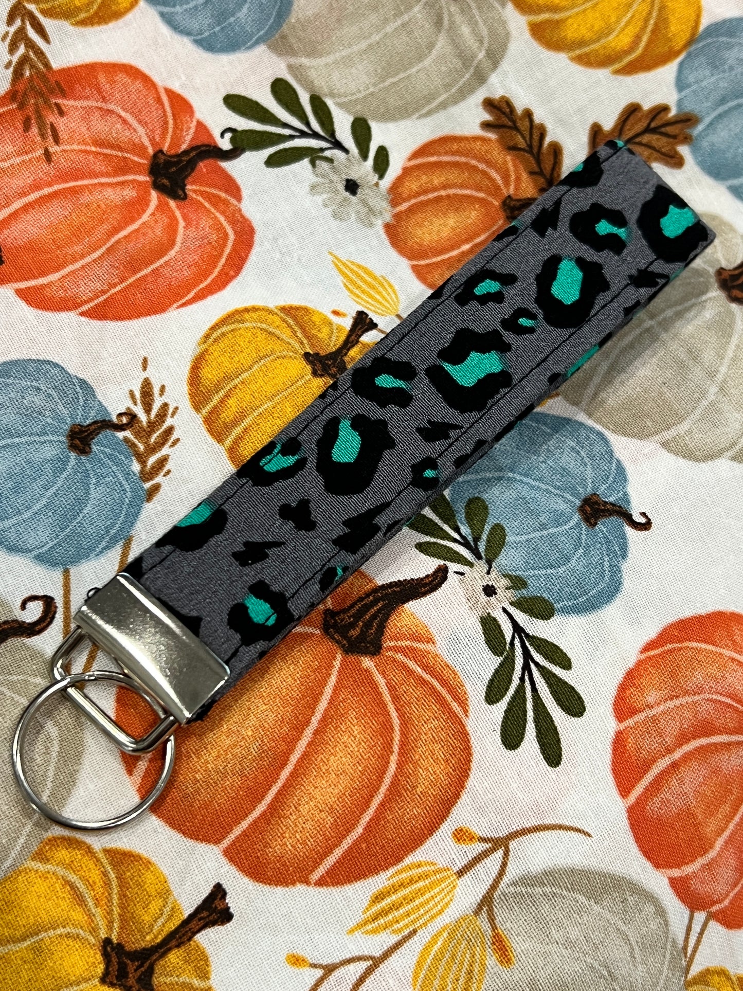 Snow Leopard Wristlet Keychain