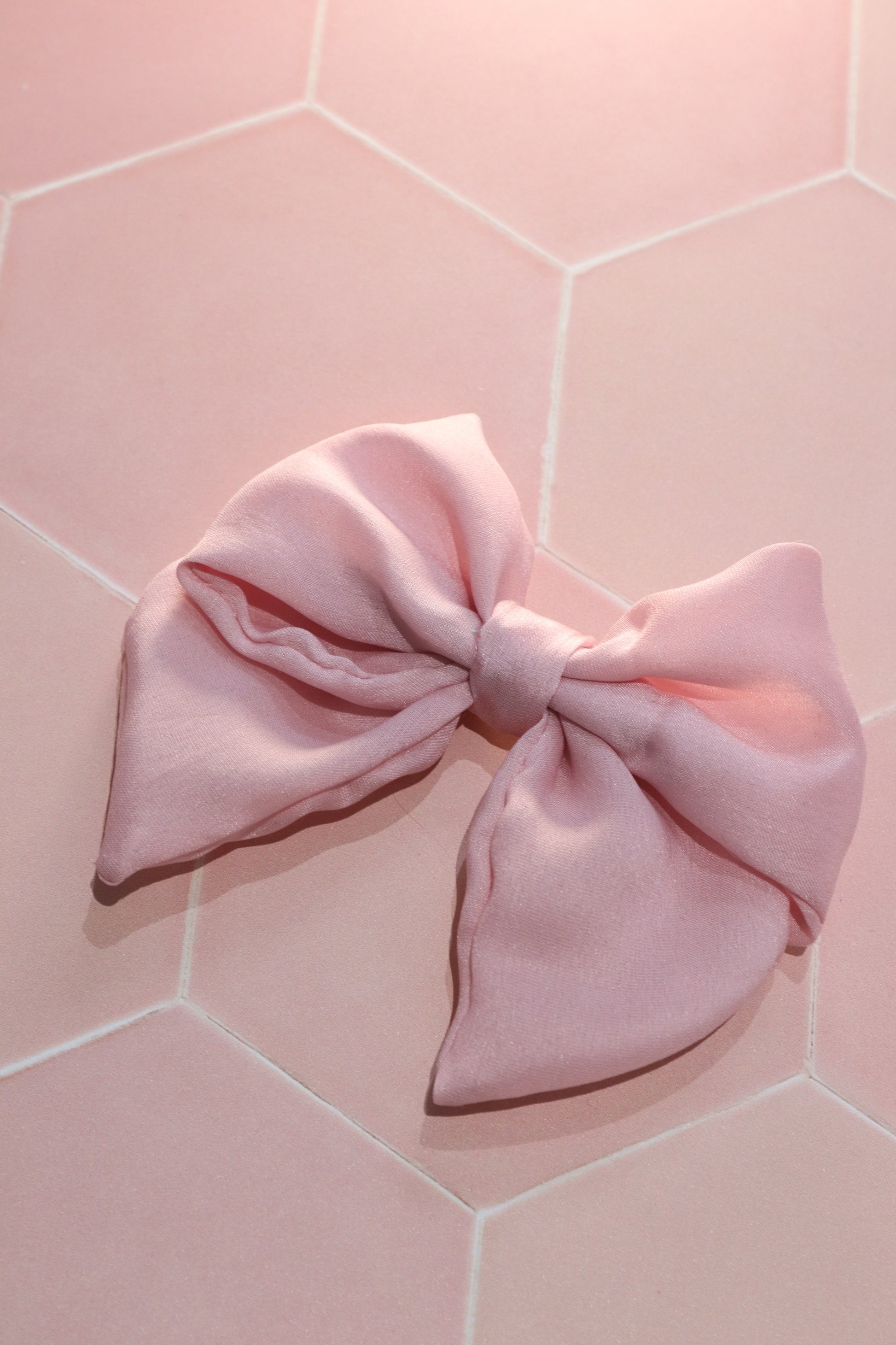 Pink Silk Hair Bow