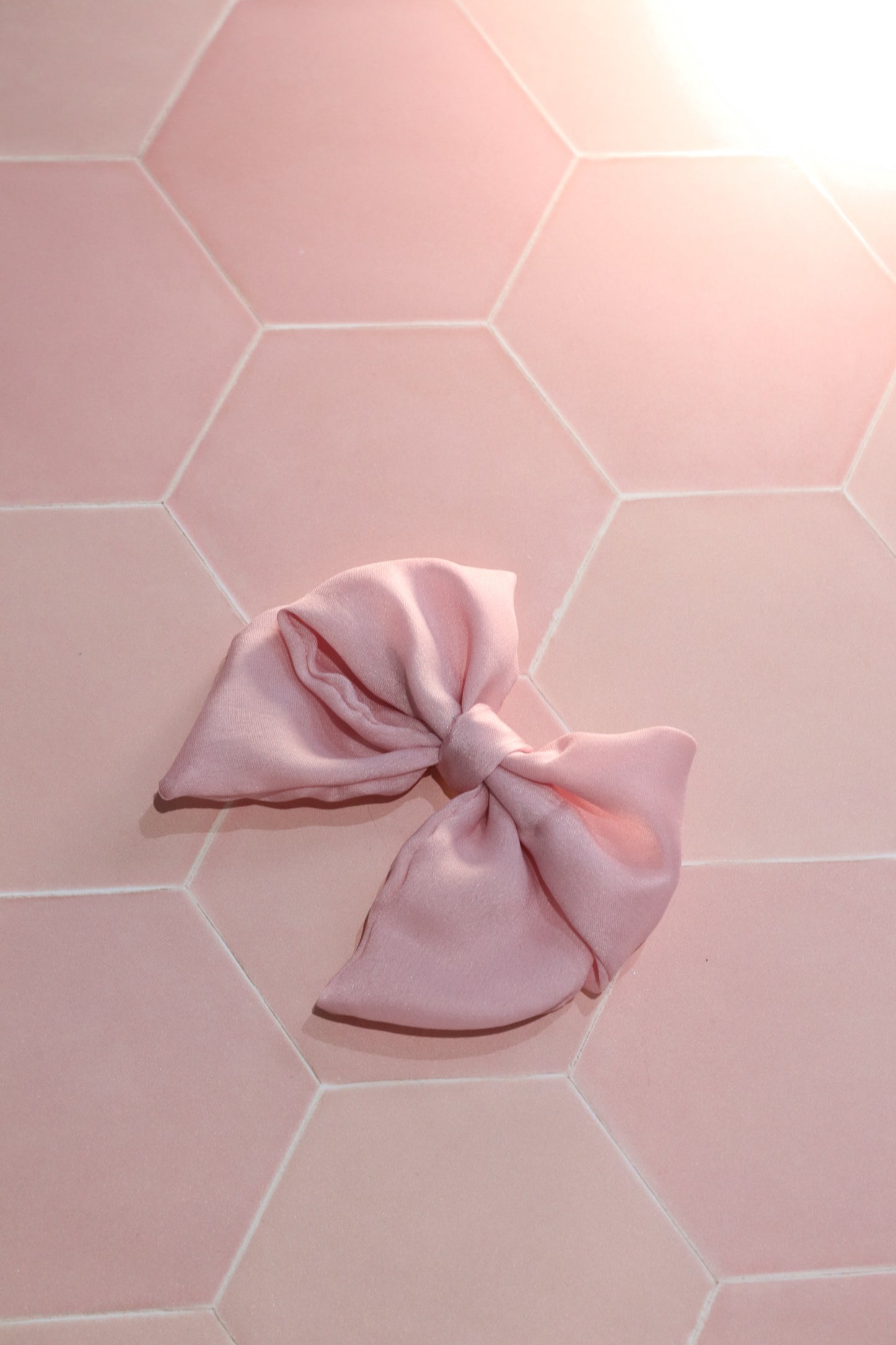 Pink Silk Hair Bow